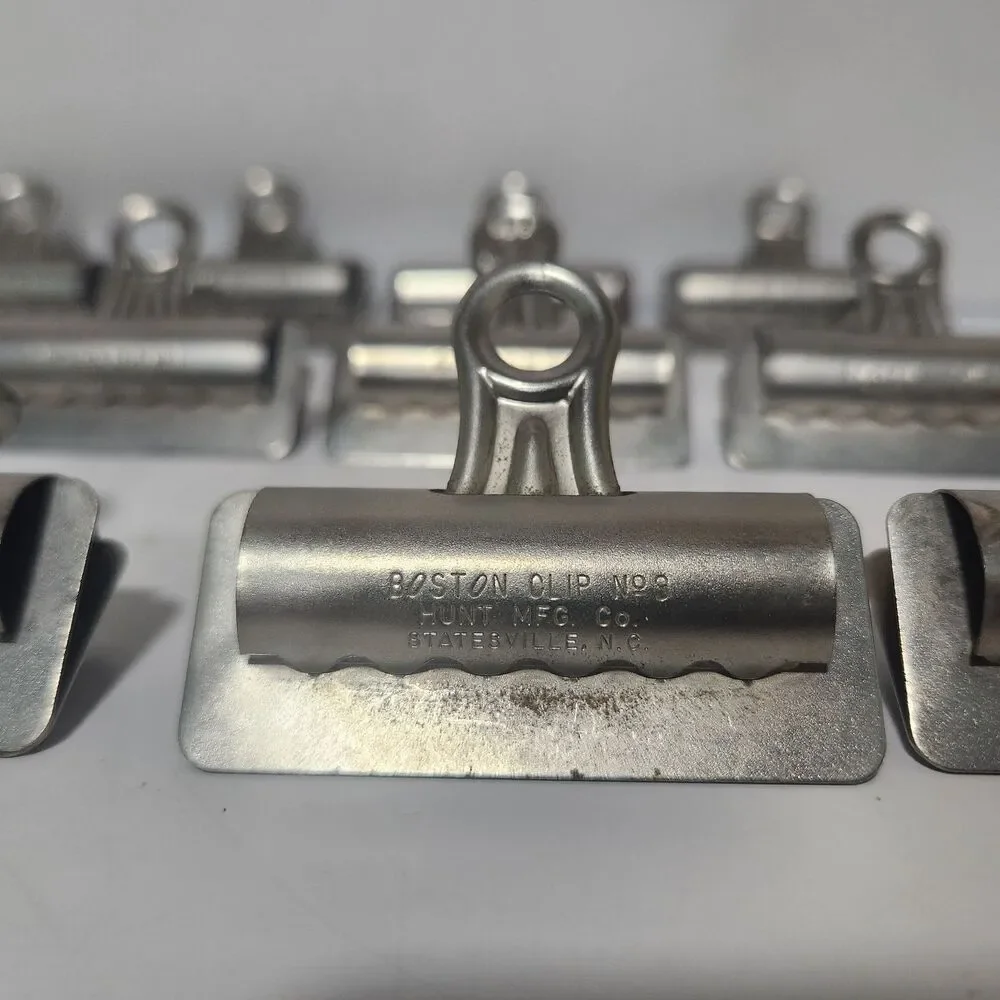 [Lot of 15] Vintage Metal Boston Paper Clip No.3 Hunt MFG Co, Statesville NC